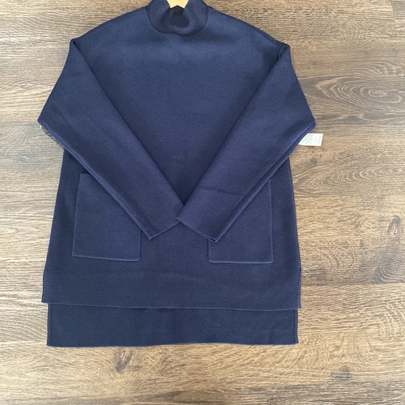 Chico’s Milano-Stitch Mock-Neck Pullover Sweater classic navy. (0) - Picture 6 of 12